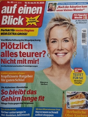 Foto der Zeitschrift mit dem Titel "Auf einen Blick"