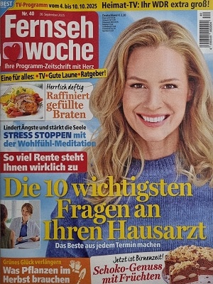 Foto der Zeitschrift mit dem Titel "Fernsehwoche"
