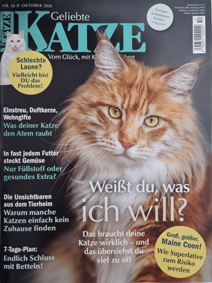 Foto der Zeitschrift mit dem Titel "Geliebte Katze"