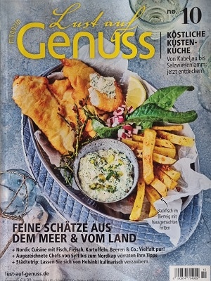 Foto der Zeitschrift mit dem Titel "Lust auf Genuss"