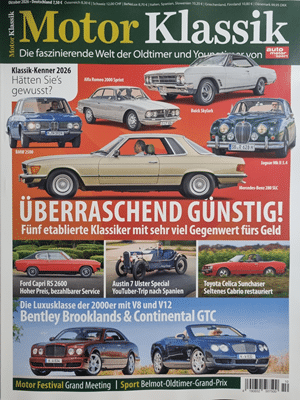 Foto der Zeitschrift mit dem Titel "Motor Klassik"