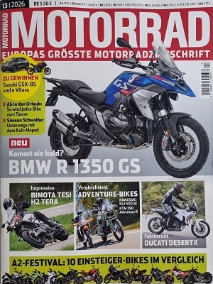 Foto der Zeitschrift mit dem Titel "Motorrad"