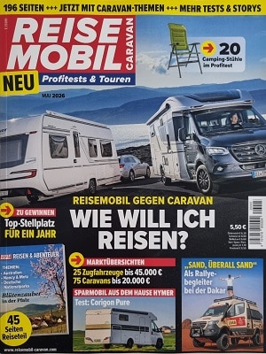 Foto der Zeitschrift mit dem Titel "Reisemobil"