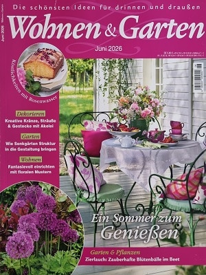Foto der Zeitschrift mit dem Titel "Wohnen und Garten"
