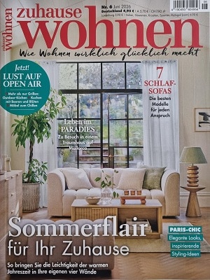 Foto der Zeitschrift mit dem Titel "Zuhause Wohnen"