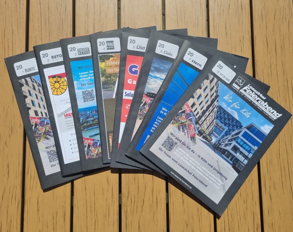 Foto der Auswahl von Zeitschriften, die im Standardpaket enthalten sind